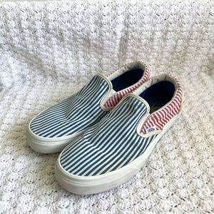 VANS rainbow striped slip ons